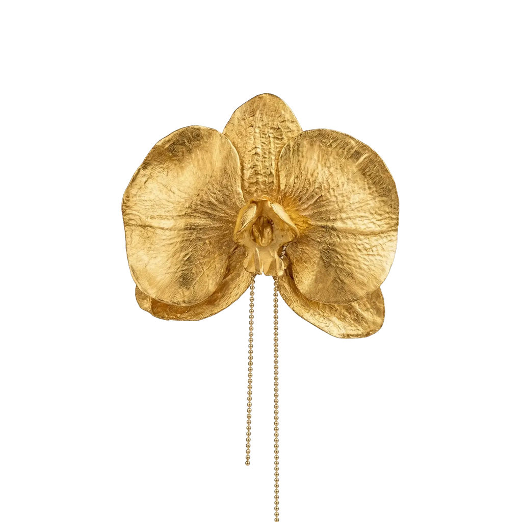Golden Orchid Cascade  - Artisan Couture  Broş  | JAYA