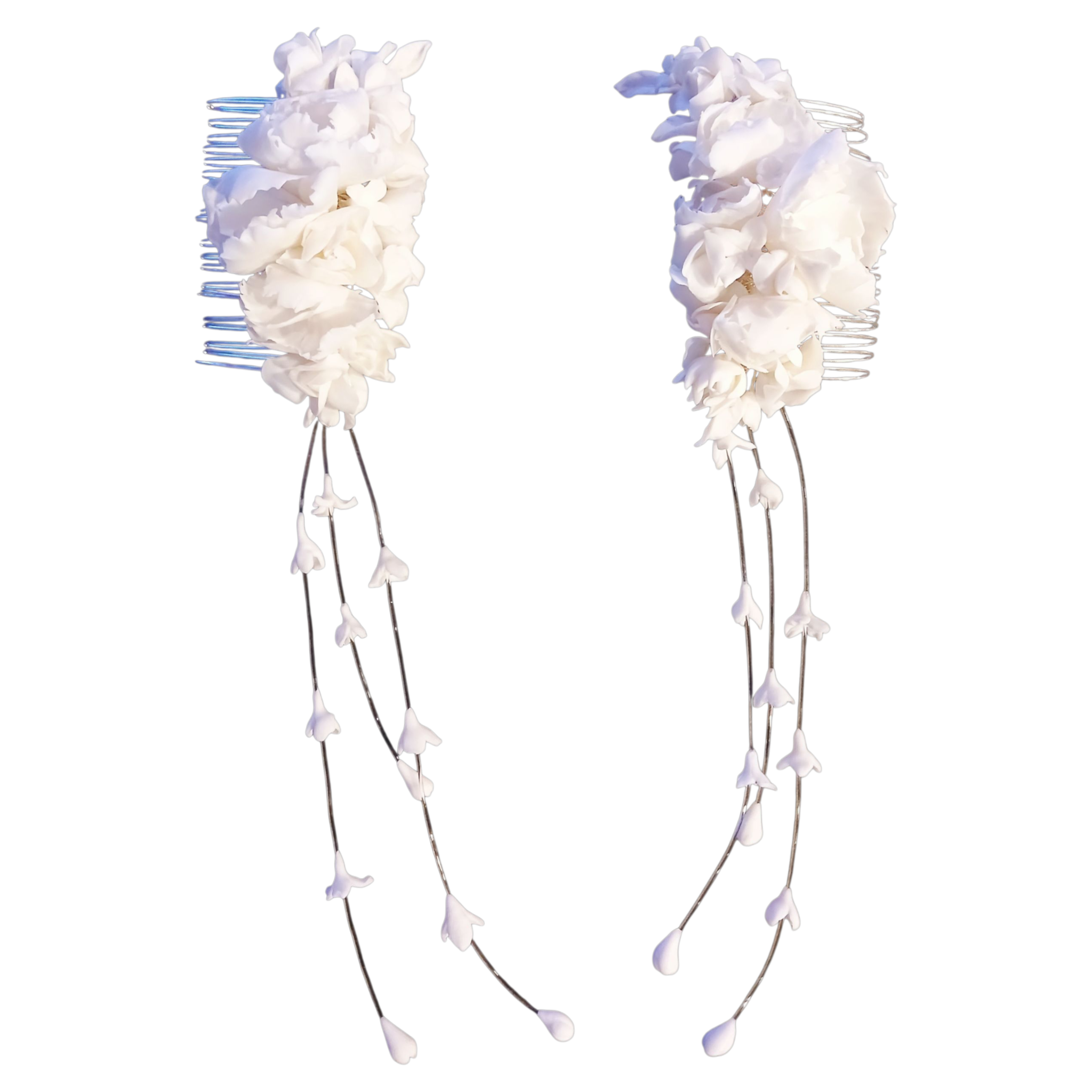 Ethereal Floral Waterfall Combs  - Artisan Couture  Toka  | JAYA