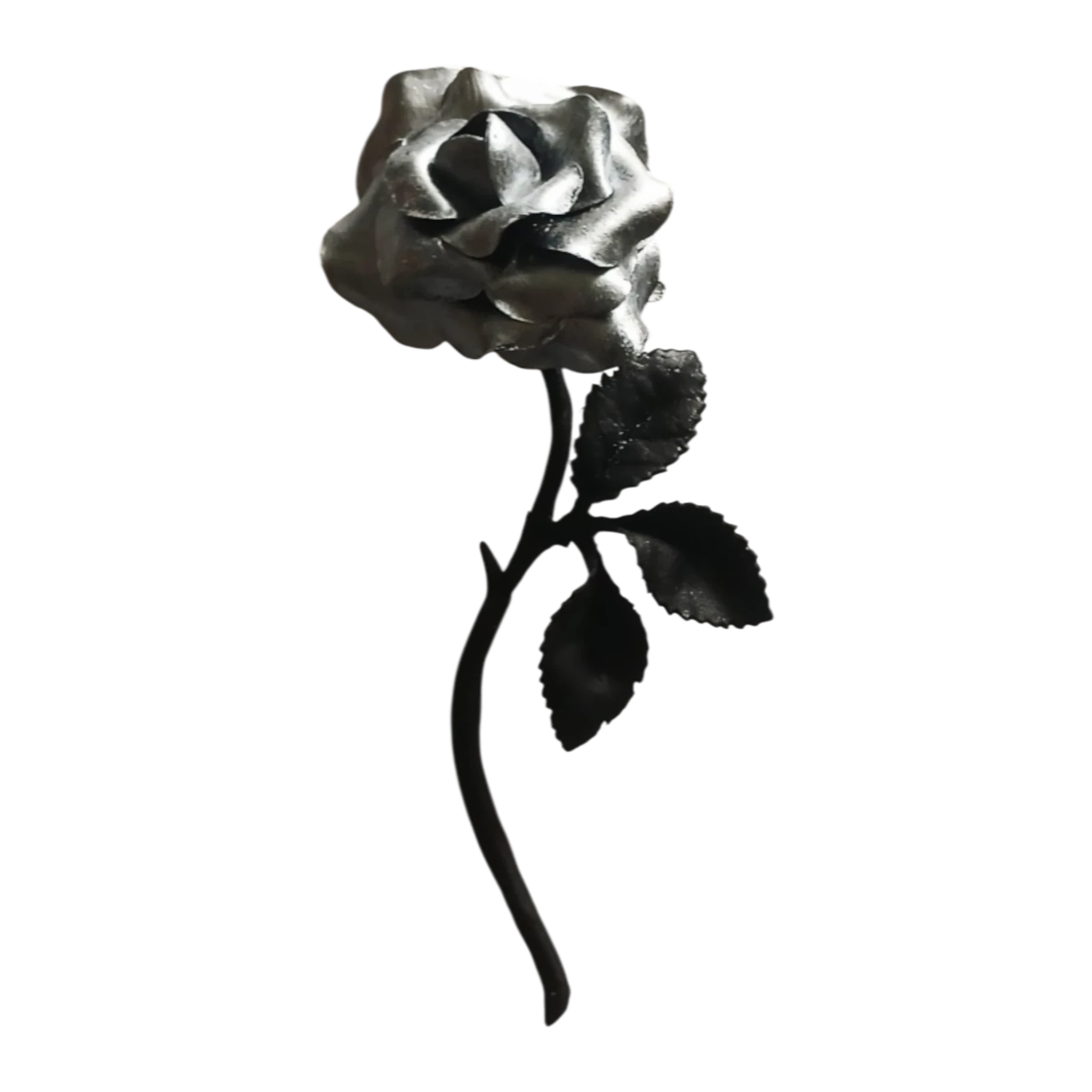 Silver Moonlight Rose Brooch  - Artisan Couture  Broş  | JAYA