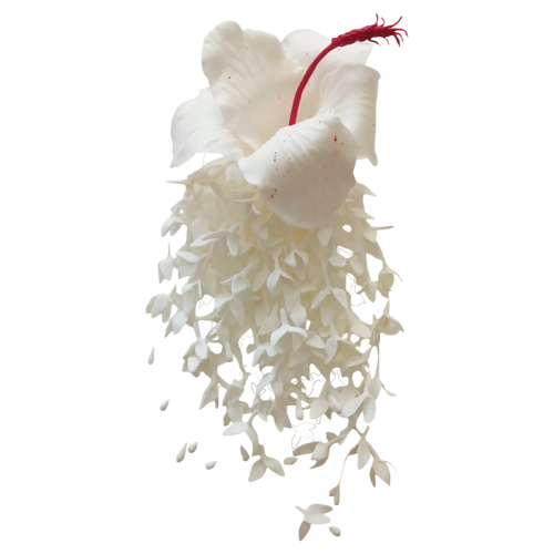 Cascading Hibiscus Couture Brooch  - Artisan Couture  Broş  | JAYA