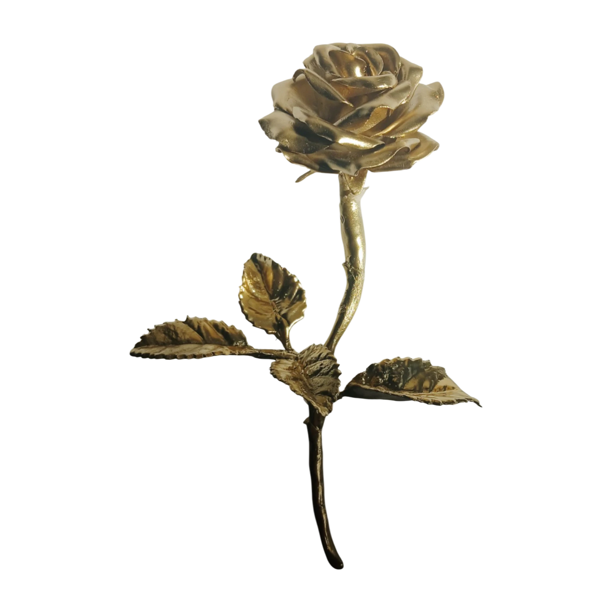 The Gilded Rose Antik Altın Rengi Soğuk Porselen Gül Broş