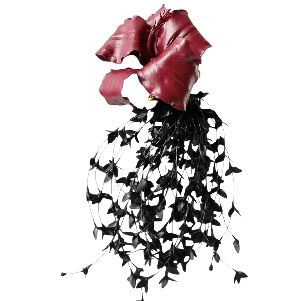 Midnight Orchid Cascade  - Artisan Couture  Broş  | JAYA