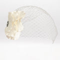 "Ivory Blossom" Hand-Sculpted Bridal Hair Piece with Voilette